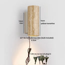 Axyaa Black Travertine Stone LED Wall Lamp Vintage Industrial Stair Light