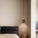Axyaa Modern Iron LED Pendant Light in Yellow Travertine Stone