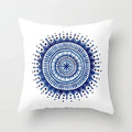 Blue Marble Geometric Cushion Cover 45x45cm for Home & Office Decor by Axyaa