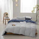 Axyaa Washed Cotton Grid Duvet Cover, Single Size 150*200cm Queen