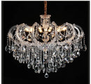 Axyaa Chrome Crystal Chandelier: Modern Candle Hanging Lamp for Foyer & Restaurant
