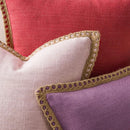 Axyaa Farmhouse Trimmed Burlap Linen Throw Pillow Cover Outdoor Fall Decor