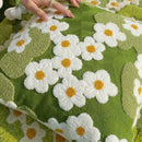Axyaa Mini Flora Daisy Embroidery Cushion Cover - Decorative Pillow Case