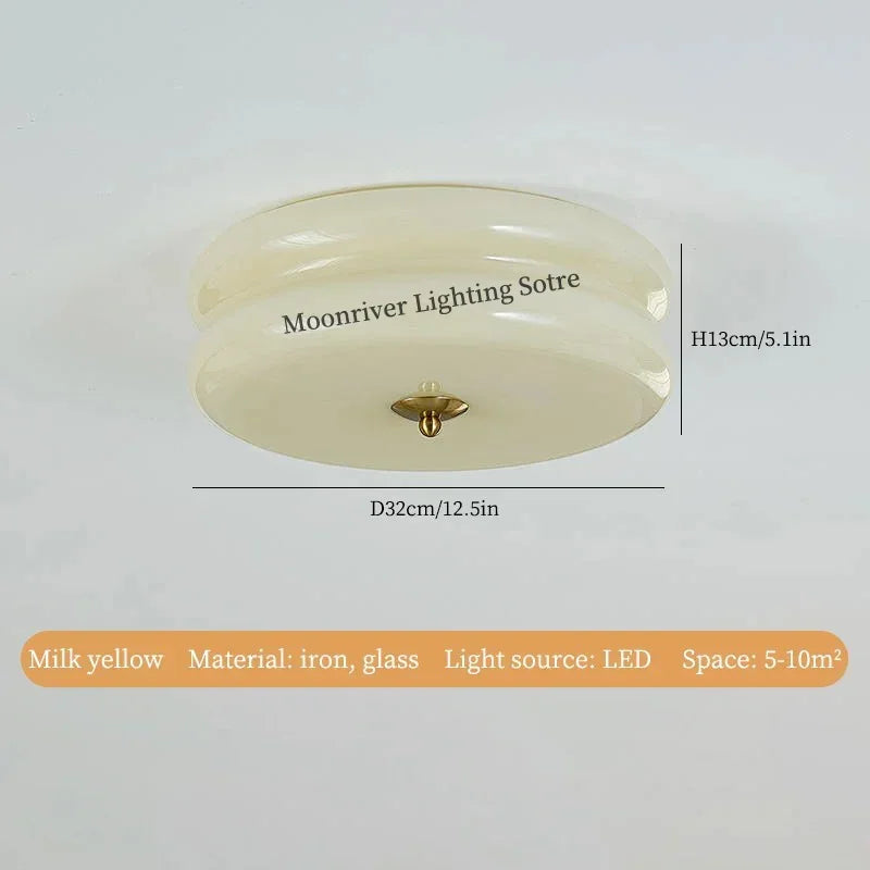 Axyaa White Yellow Glass Led Ceiling Chandelier Modern Vintage Retro Pendant Lights