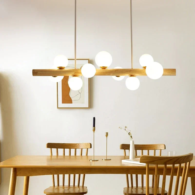 Axyaa Wood Pendant Chandelier LED Ceiling Lighting Fixture