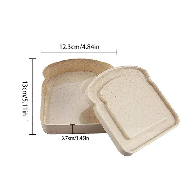 Axyaa Toast Bento Box: Reusable Sandwich Bread Storage for Office, School, Picnics