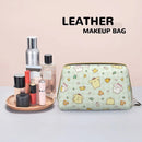 Axyaa Pompompurin Leather Makeup Bag: Trendy Large Cosmetic Toiletry Zipper Pouch
