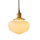 Axyaa Milky White Glass Pendant Ceiling Lamp - Modern Hanging Light