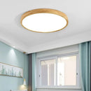 Axyaa Round Wood Grain LED Ceiling Light for Home Decor Lighting
