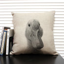 Axyaa African Animal Linen Pillow Cover 45x45cm - Lion, Elephant, Elk Portrait Decor