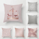 Axyaa Pink Geometric Print Decor Pillow Cover for Modern Luxury Home