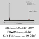 Axyaa LED Black Strip Chandelier for Modern Interior Decoration
