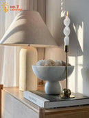 Axyaa Marble Table Lamp LED White Desk Light for Home Bedroom Decor