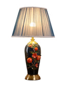 Axyaa Ceramic Enamel Copper Bedside Lamp - Luxurious New Chinese European Design