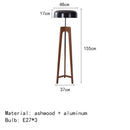 Nordic Vintage Sofa Floor Lamp Wood Tripod Bedside Table Wabi-sabi Style Axyaa