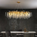 Luxury Crystal Chandeliers: Axyaa Long Round LED Pendant Lamp