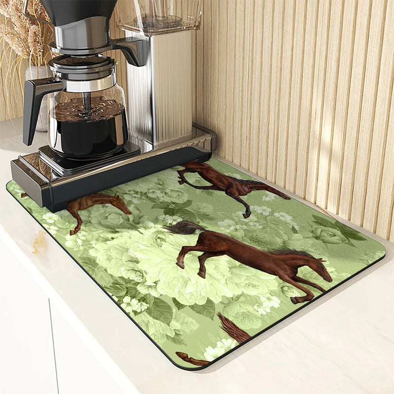 Axyaa Non-Slip Absorbent Drying Mat for Kitchen Tableware and Counter
