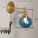 Axyaa Nordic LED Wall Light Fixture Clear Glass Rotating Bedside Lamp