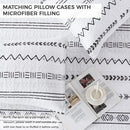 Axyaa Oversized Super King White Quilt Set with Triangle Print - 3 Piece