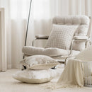 Axyaa French Cream Jacquard Sofa Cushion Cover 45X45 - Luxury Square Pillowcase