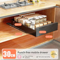 Axyaa Slide Out Cabinet Organizer Carbon Steel Kitchen Pantry Storage Shelf Rack