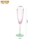 Axyaa Floral European Style Pink & Green Glass Goblet Wine Champagne Flute