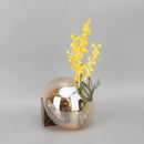 Brown Glass Vase with Marble Base by Axyaa for Modern Home Decor