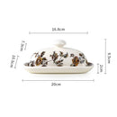 Axyaa Hand-painted Ceramic Butter Plate with Lid Butter Box Cheese Plate