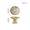 Axyaa Ceramic Dessert Plate Set of 2 High Foot Sushi Snack Tableware