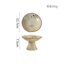 Axyaa Ceramic Dessert Plate Set of 2 High Foot Sushi Snack Tableware