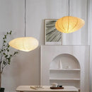 Axyaa Long Round Paper Pendant Lamp - Japanese Art Lantern for Living Room