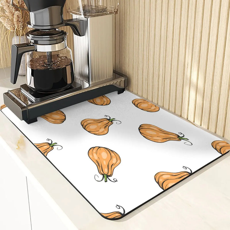 Axyaa Pumpkin Printing Silicone Coasters for Halloween Style Kitchen Décor