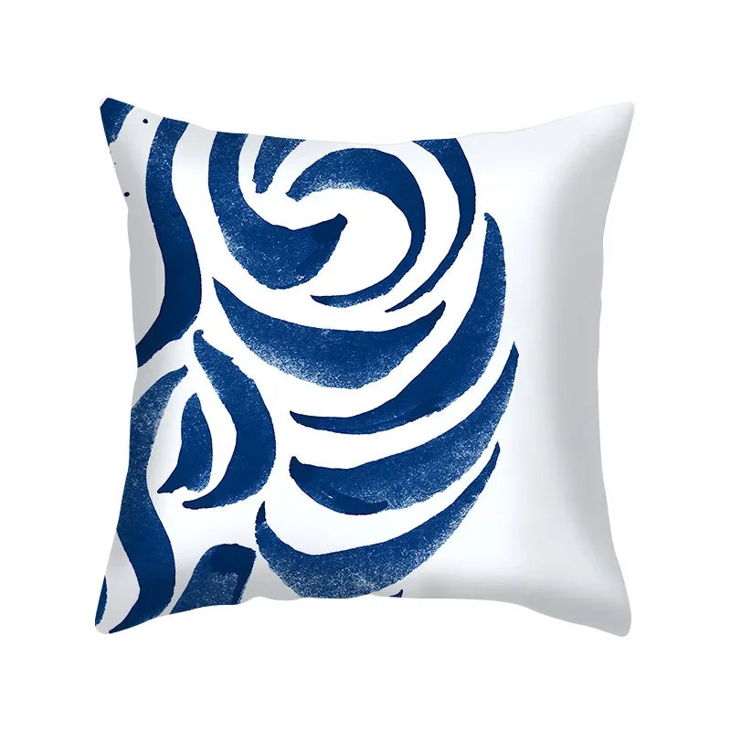 Axyaa Blue Geometry Pillowcase - Decorative Cushion Cover