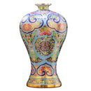 Axyaa Plum Design Cloisonne Enamel Ceramic Vase: Asian Style Home Decor & Table Centerpiece