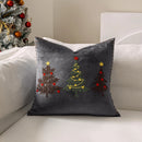 Axyaa Christmas Tree Embroidered Short Plush Pillowcase - Festive Living Room Decor