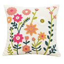 Axyaa Chenille Flower Embroidered Throw Pillow Case, 45X45, Living Room Sofa Bedroom Decor