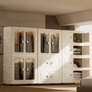 Axyaa Multi-Tier Storage Cabinet, Heavy-Duty Organizer with Rollers, Single/Double Door Design