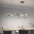 Axyaa Matte Black LED Chandeliers for Dining Room, Kitchen, and Bar - Modern Indoor Pendant Lighting