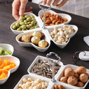 Axya Ceramic Fruit Plate Multi Grid for Snacks & Storage, Household Tableware Tray