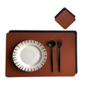 Axyaa Pink Grey Double-Layer Placemats and Coasters Set - Non-Slip, Oil Resistant