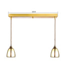 Axyaa Nordic Copper LED Pendant Light with Knob Switch for Bedroom Dinning Living Room