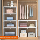 Axyaa Closet Stackable Tension Shelf Organizer Kitchen Cabinet Wardrobe Rack