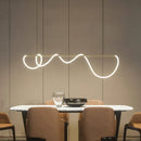 Axyaa Long Dining Chandelier: Musical Artistic Tube Winding Line Light