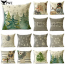 Axyaa Christmas Throw Pillow Covers - Zigzag Reindeer Red Pillowcase