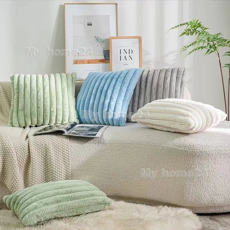 Axyaa Plush Pillow Cover for Home Sofa Decor 45*45 - Living Room Housse