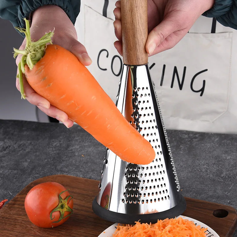 Axyaa Wooden Handle Food Processor Grater Slicer for Fruits & Vegetables