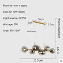 Axyaa Glass Bubble Molecule LED Pendant Chandelier