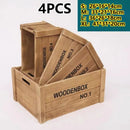 Axyaa Vintage Wooden Frame Storage Boxes Set of 4
