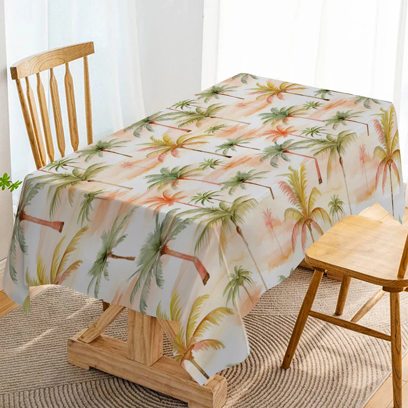 Axyaa Coconut Tropical Plants Tablecloth - Waterproof, Oil-proof, Anti-fouling