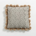 Axyaa Nordic Knit Pompom Ball Cushion Cover in Ivory, Burnt Orange, Grey